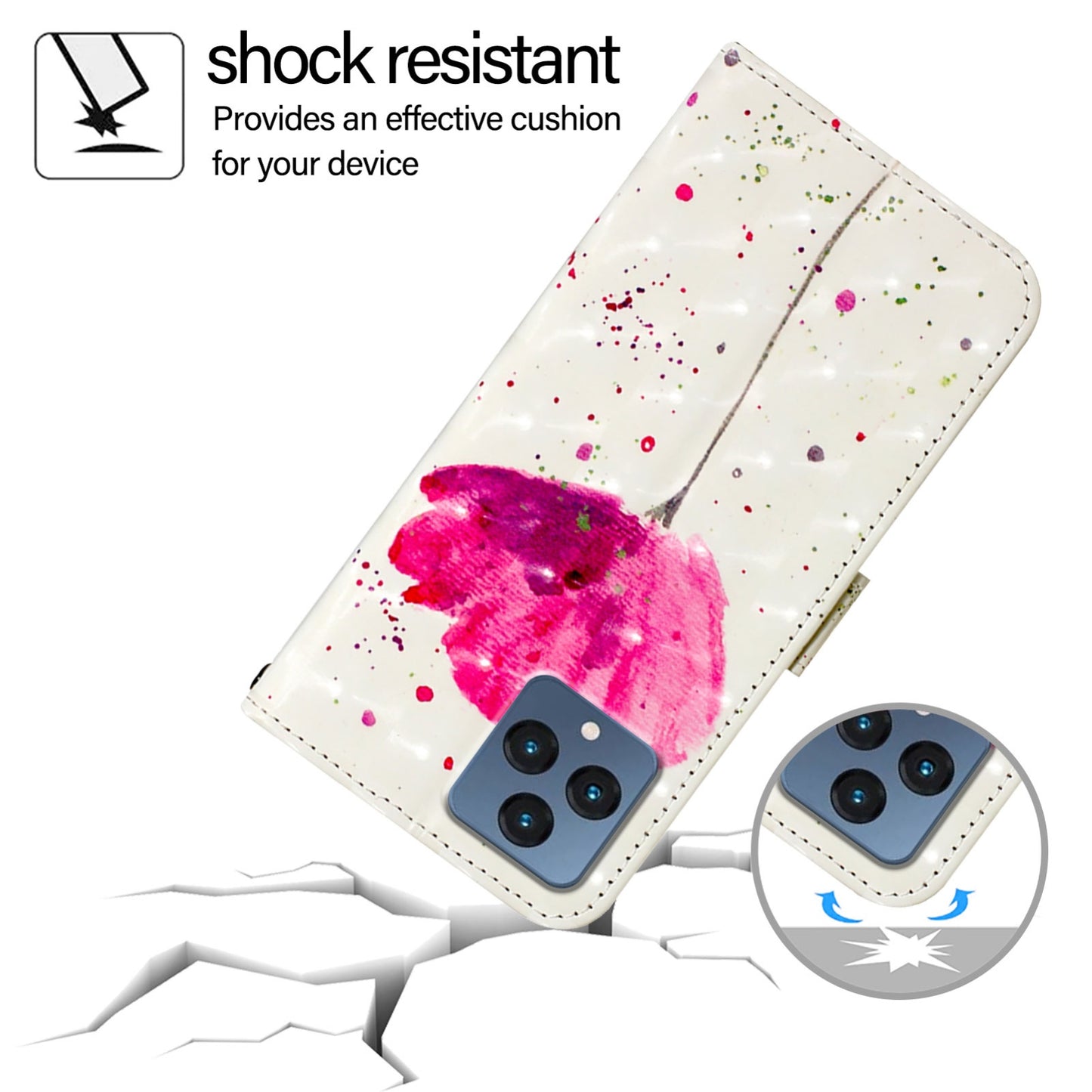 T-Mobile REVVL 6 Leather Flip Phone Case with 3D Painted Design, Card Holder, Wallet & Stand Function - Durable Protection & Easy Access