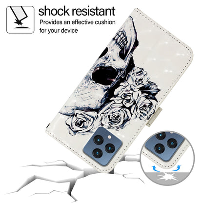 T-Mobile REVVL 6 Leather Flip Phone Case with 3D Painted Design, Card Holder, Wallet & Stand Function - Durable Protection & Easy Access