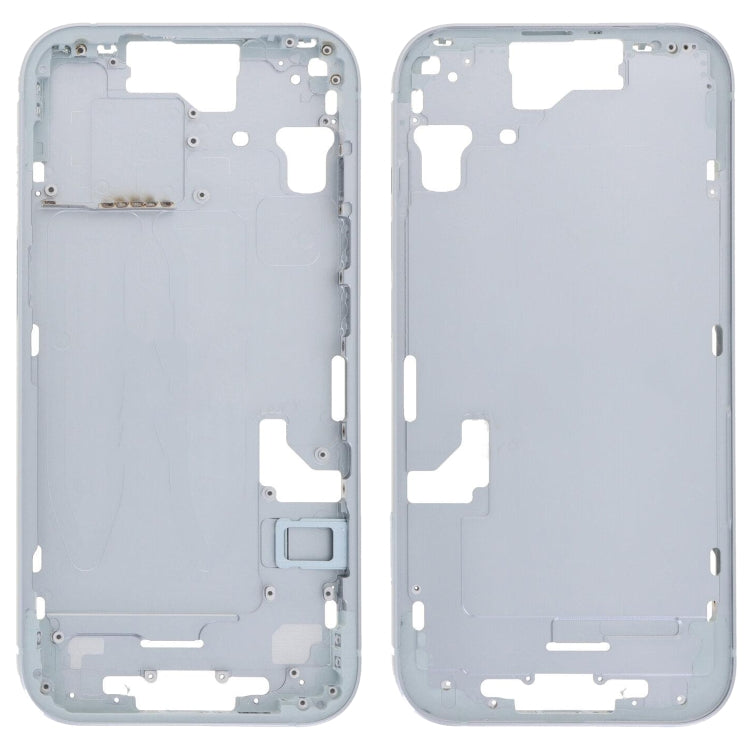 iPhone 15 Middle Frame Bezel Plate with Side Keys & Card Tray Replacement (CE EU Version, Blue)