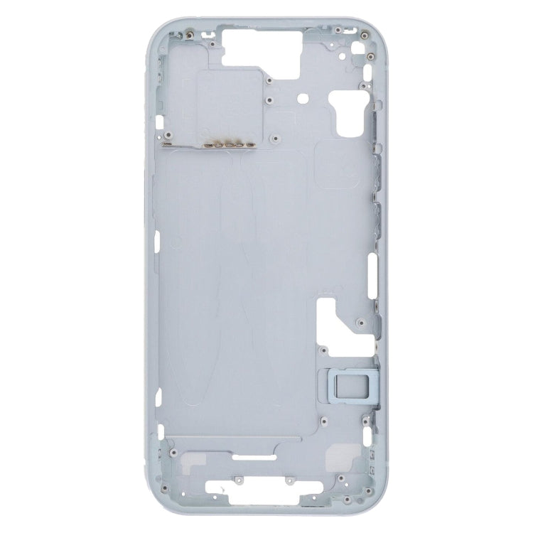 iPhone 15 Middle Frame Bezel Plate with Side Keys & Card Tray Replacement (CE EU Version, Blue)