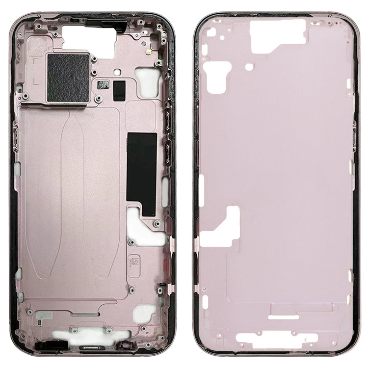 iPhone 15 Replacement Middle Frame Bezel Plate with Side Keys & Card Tray (CE EU Version, Pink)