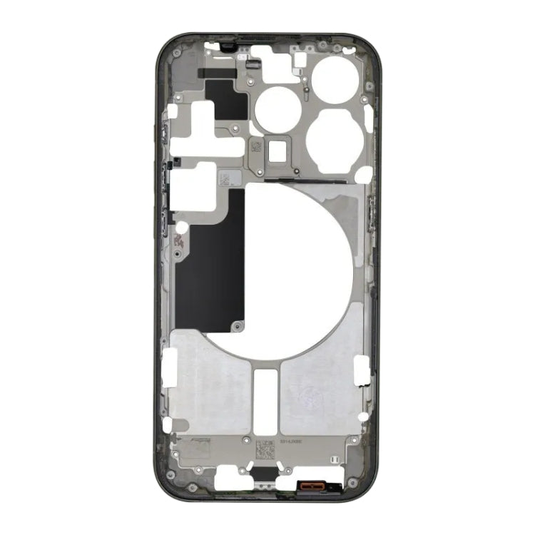 iPhone 15 Pro Replacement Middle Frame Bezel Plate with Side Keys & Card Tray (China Version, Black)