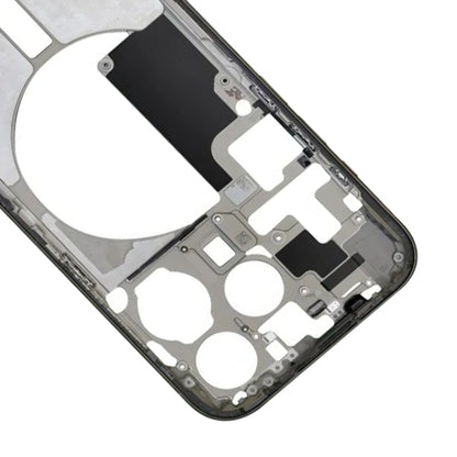 iPhone 15 Pro Replacement Middle Frame Bezel Plate with Side Keys & Card Tray (China Version, Black)