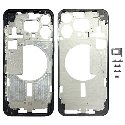 iPhone 15 Pro Max Middle Frame Bezel Plate with Side Keys & Card Tray (China Version, Black) - Replacement Part