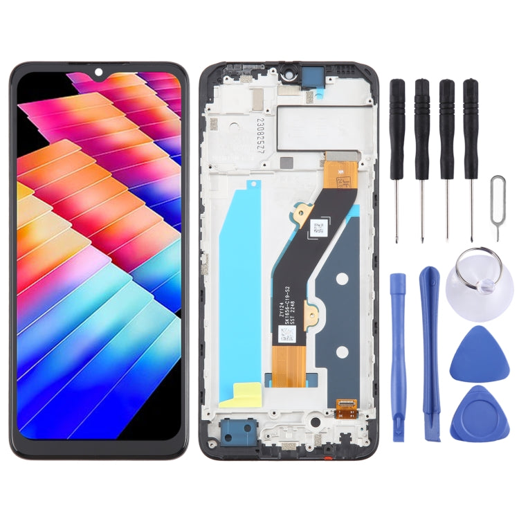 Infinix Hot 30i X669 OEM LCD Screen Digitizer Assembly with Frame - Complete Replacement Part