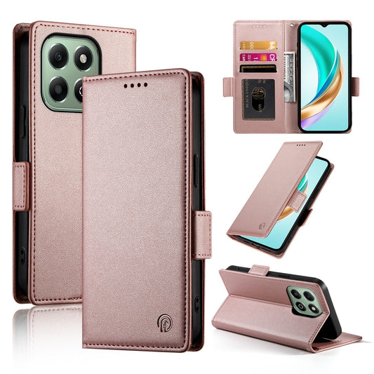 Honor X6b Magnetic Leather Wallet Case with Card Slots, Stand Function & Full Protection