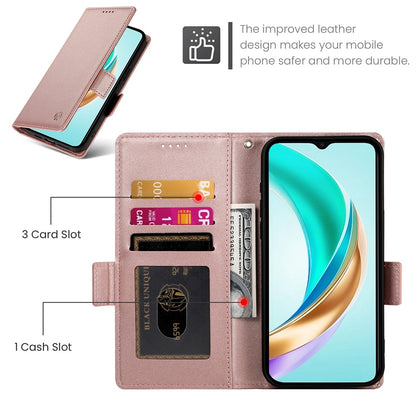Honor X6b Magnetic Leather Wallet Case with Card Slots, Stand Function & Full Protection