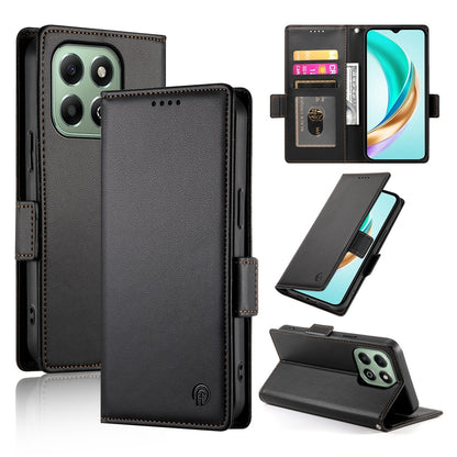 Honor X6b Magnetic Leather Wallet Case with Card Slots, Stand Function & Full Protection