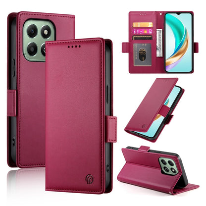 Honor X6b Magnetic Leather Wallet Case with Card Slots, Stand Function & Full Protection