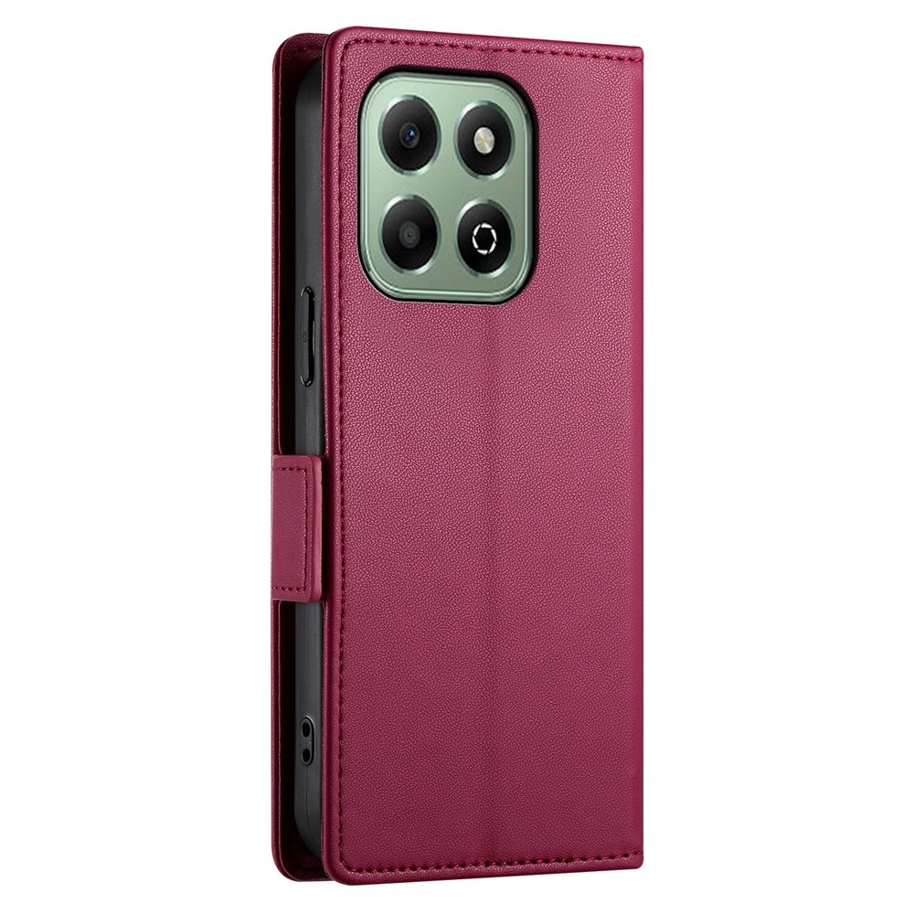 Honor X6b Magnetic Leather Wallet Case with Card Slots, Stand Function & Full Protection