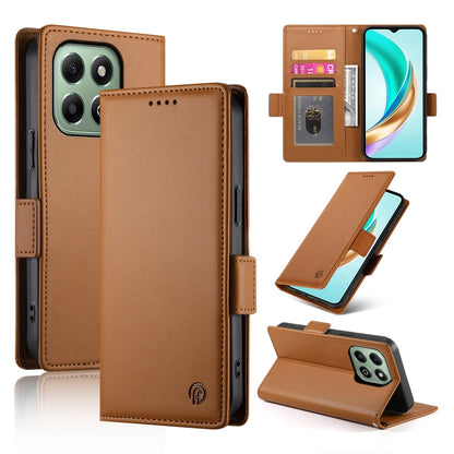 Honor X6b Magnetic Leather Wallet Case with Card Slots, Stand Function & Full Protection