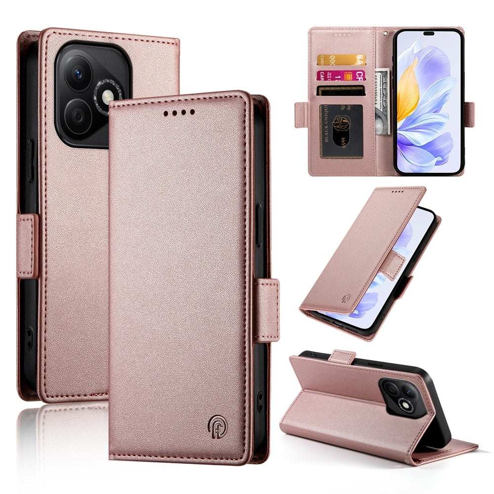 Honor X60i Magnetic Leather Wallet Case with Card Slots, Stand Function & Full Protection