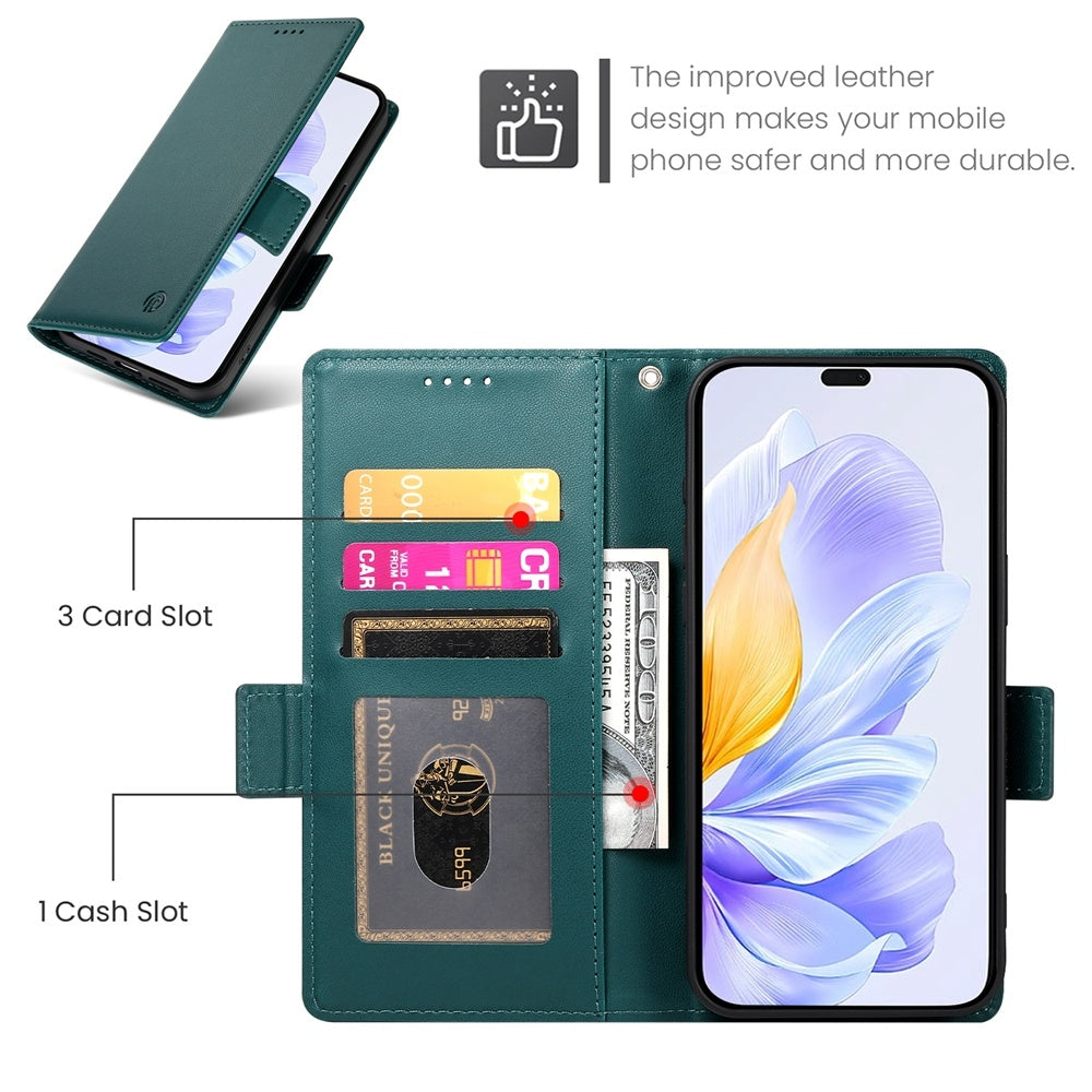 Honor X60i Magnetic Leather Wallet Case with Card Slots, Stand Function & Full Protection