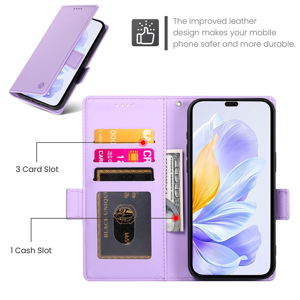 Honor X60i Magnetic Leather Wallet Case with Card Slots, Stand Function & Full Protection