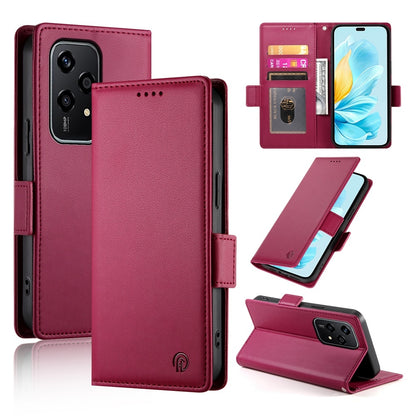Honor 200 Lite Magnetic Leather Wallet Case with Card Slots, Stand Function & Full Protection