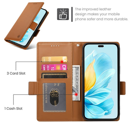 Honor 200 Lite Magnetic Leather Wallet Case with Card Slots, Stand Function & Full Protection