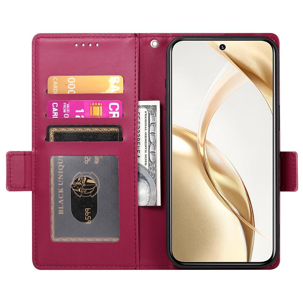 Honor 300 Pro Magnetic Leather Wallet Case with Card Slots, Stand Function & Full Protection