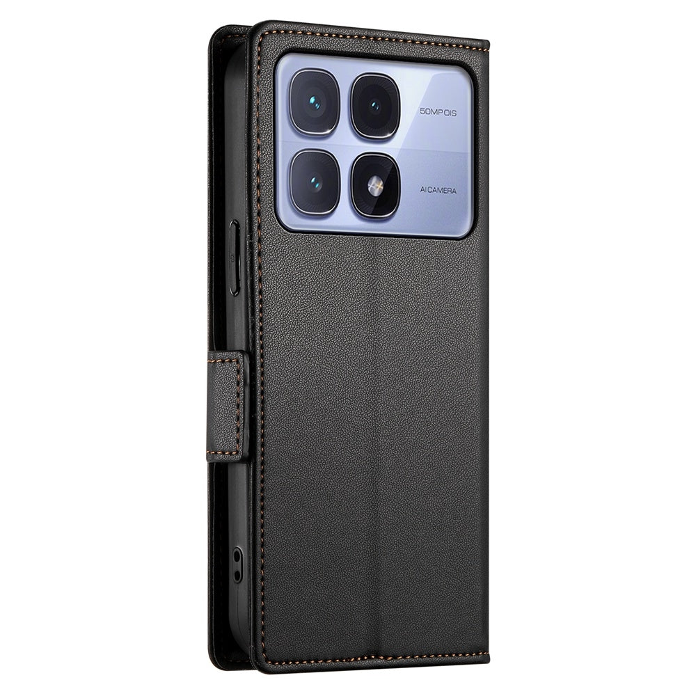 Redmi K70 Ultra Magnetic Leather Wallet Case with Card Slots, Stand Function & Full Protection
