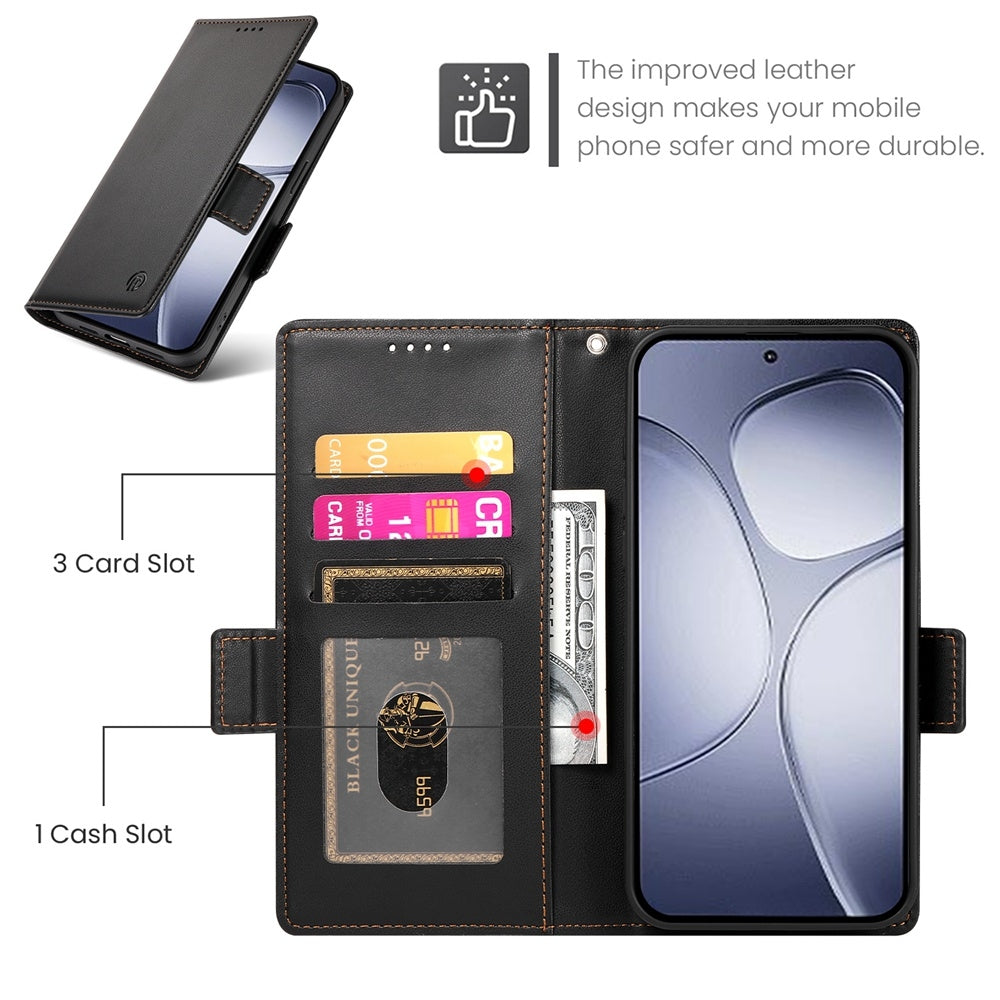 Redmi K70 Ultra Magnetic Leather Wallet Case with Card Slots, Stand Function & Full Protection