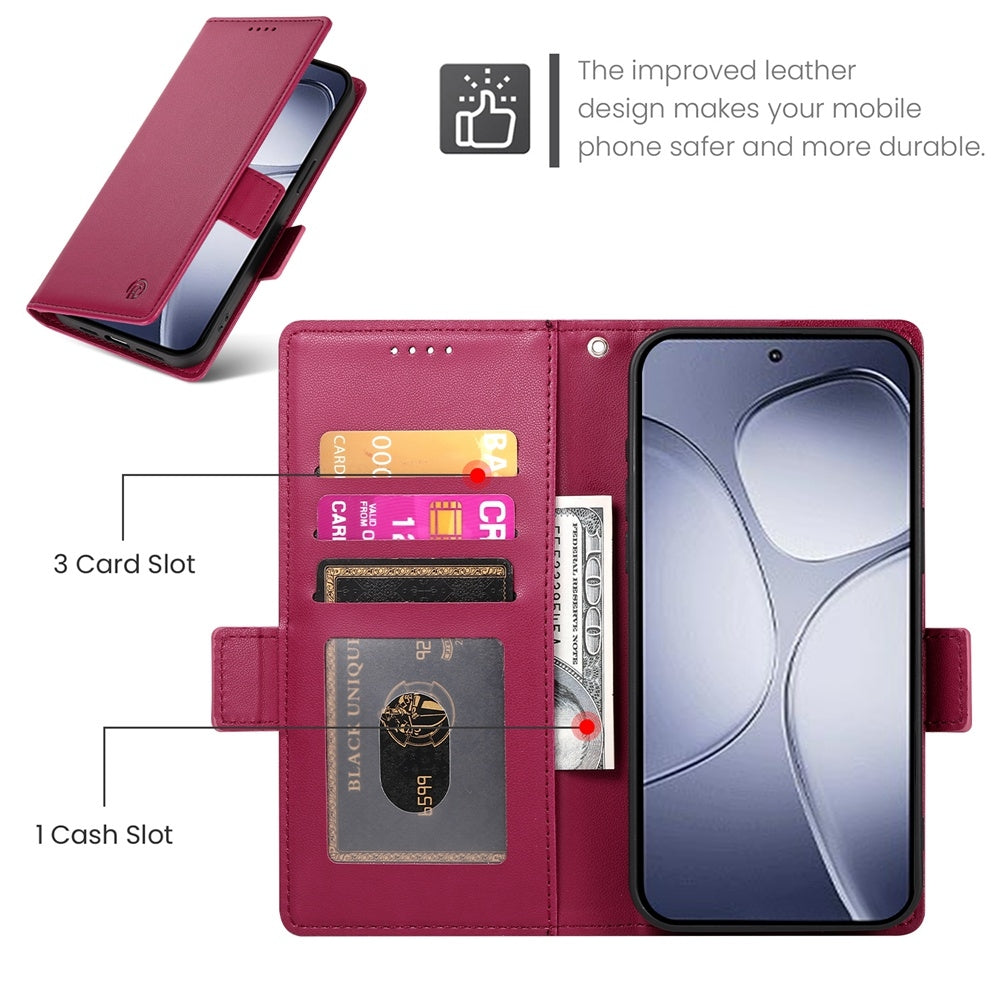 Redmi K70 Ultra Magnetic Leather Wallet Case with Card Slots, Stand Function & Full Protection