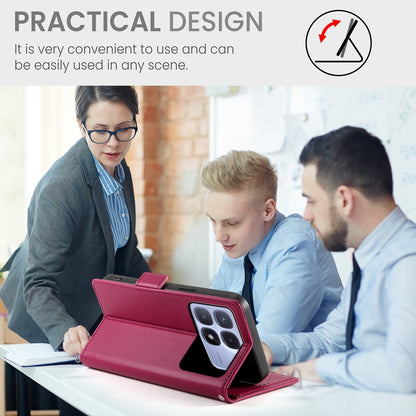 Redmi K70 Ultra Magnetic Leather Wallet Case with Card Slots, Stand Function & Full Protection