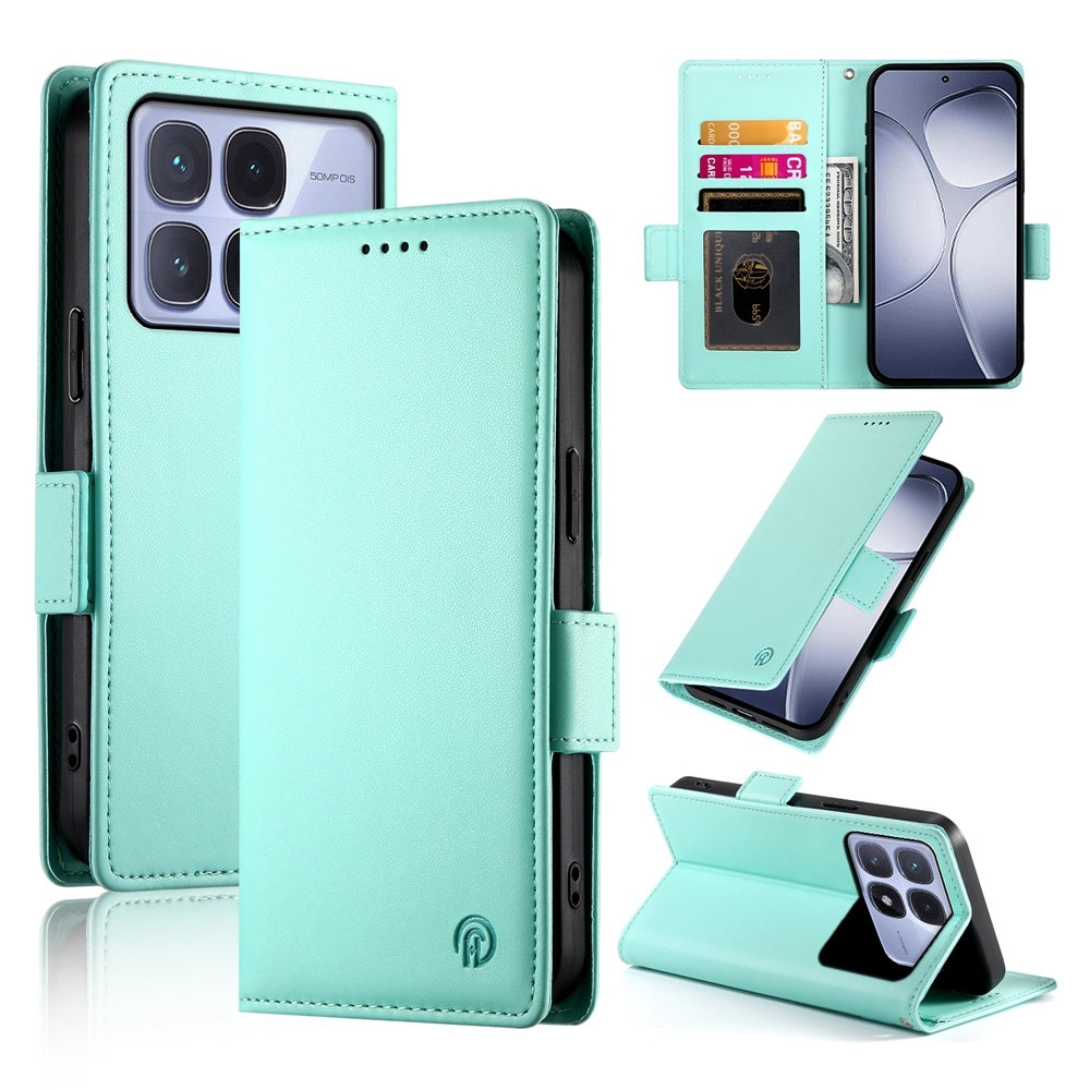 Redmi K70 Ultra Magnetic Leather Wallet Case with Card Slots, Stand Function & Full Protection