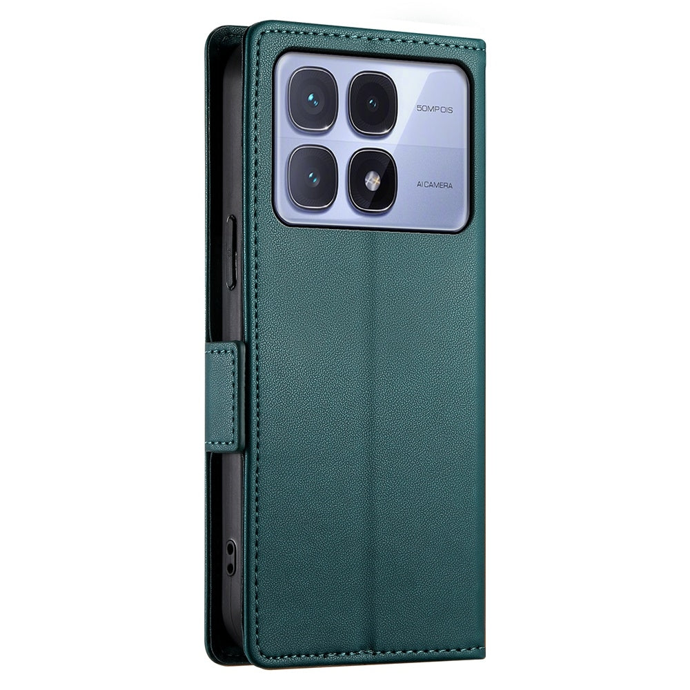 Redmi K70 Ultra Magnetic Leather Wallet Case with Card Slots, Stand Function & Full Protection