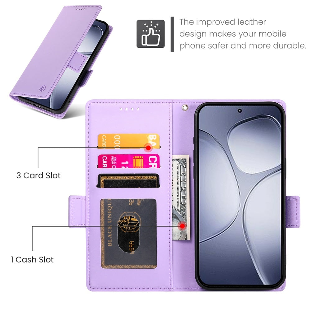 Redmi K70 Ultra Magnetic Leather Wallet Case with Card Slots, Stand Function & Full Protection