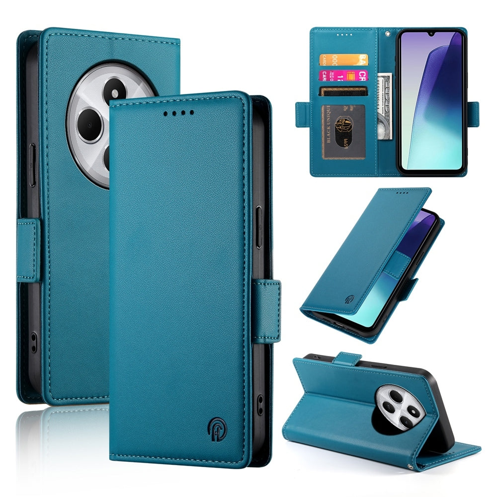 Redmi 14C 4G Magnetic Leather Wallet Case with Card Slots, Stand Function & Full Protection