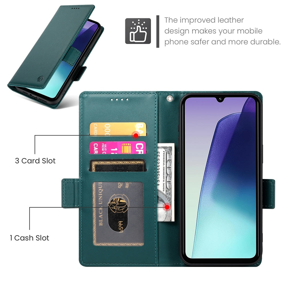 Redmi 14C 4G Magnetic Leather Wallet Case with Card Slots, Stand Function & Full Protection