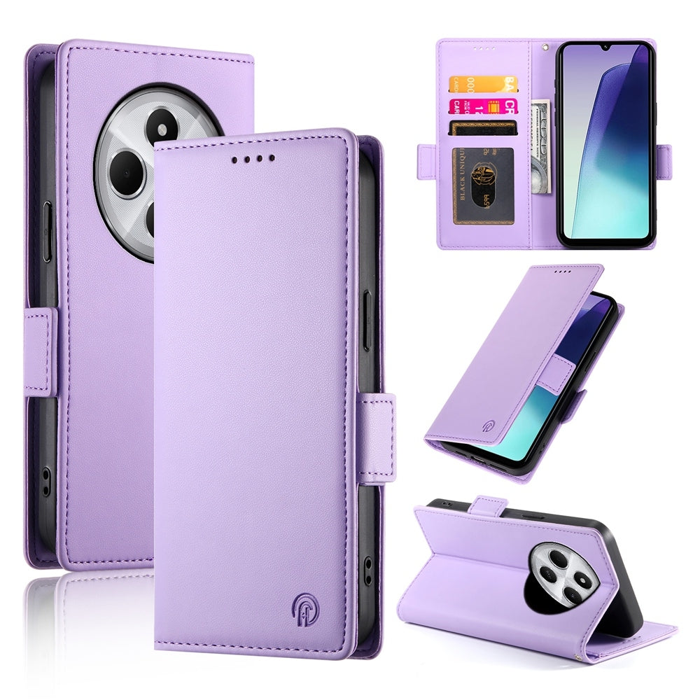 Redmi 14C 4G Magnetic Leather Wallet Case with Card Slots, Stand Function & Full Protection