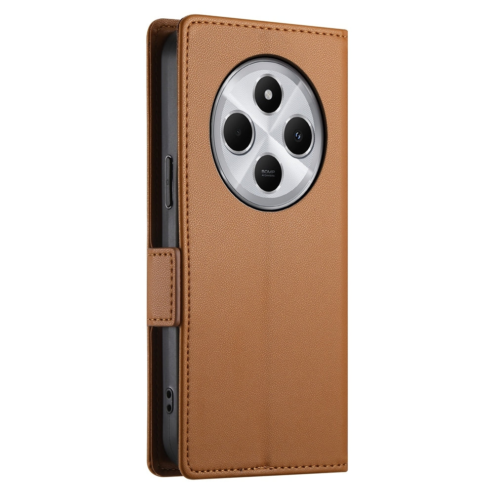 Redmi 14C 4G Magnetic Leather Wallet Case with Card Slots, Stand Function & Full Protection