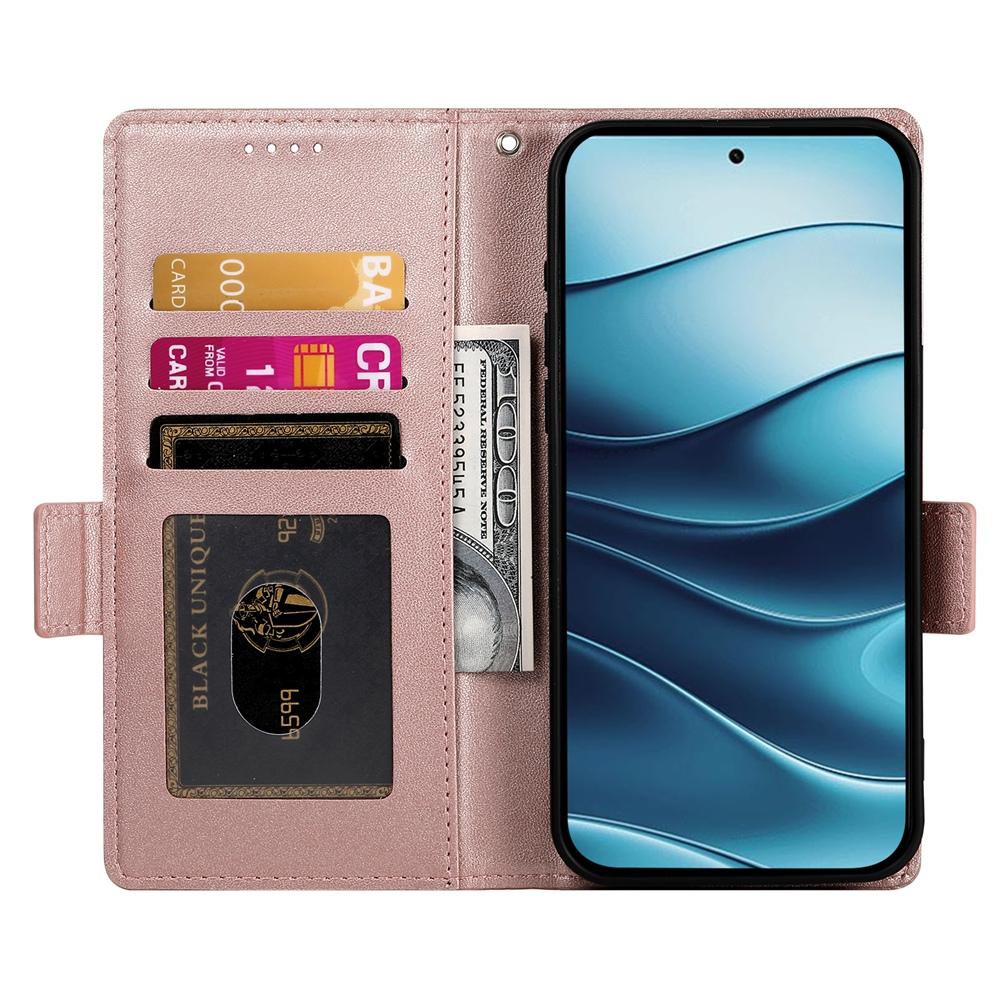 Redmi Note 14 4G Magnetic Leather Wallet Case with Card Slots, Stand Function & Full Protection