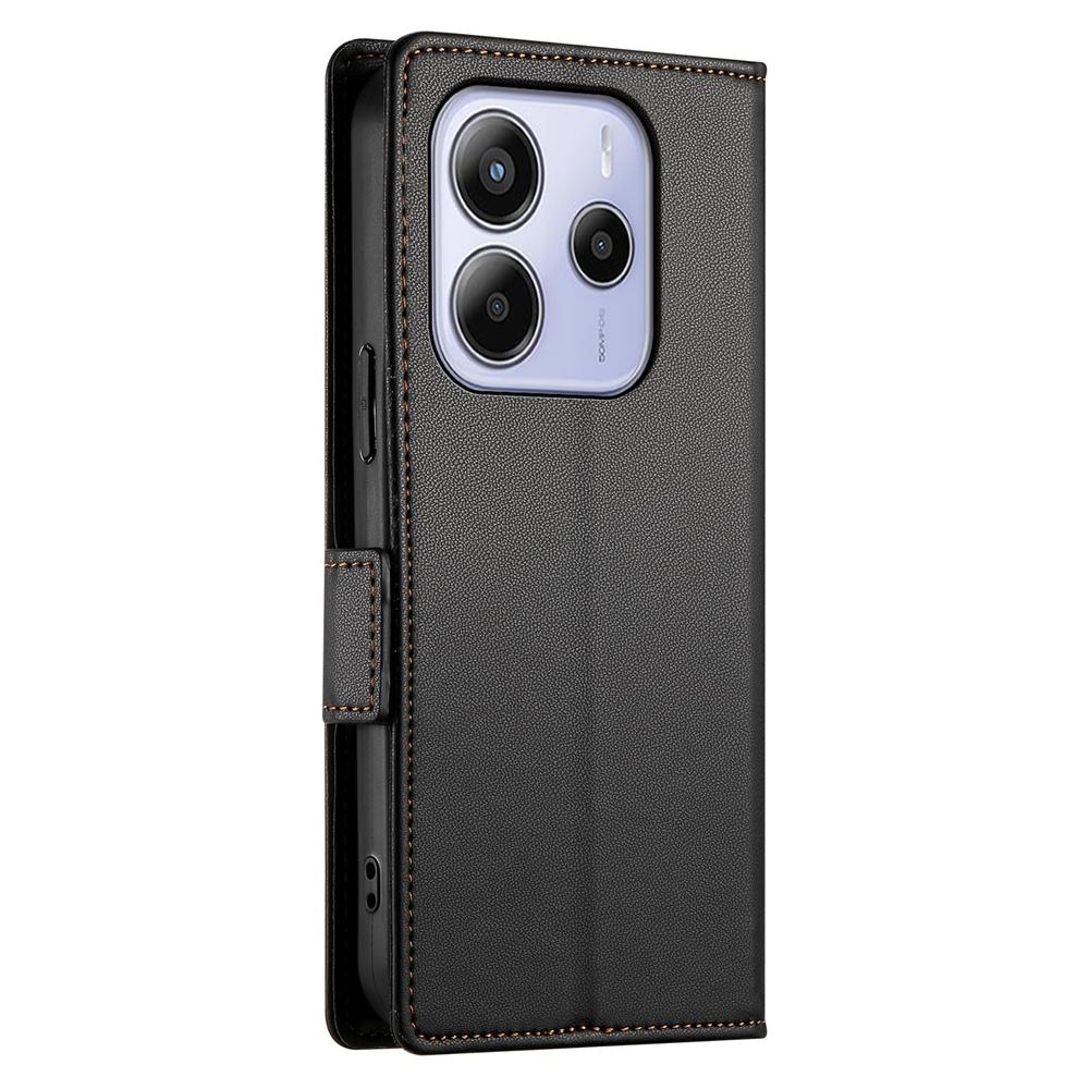 Redmi Note 14 4G Magnetic Leather Wallet Case with Card Slots, Stand Function & Full Protection