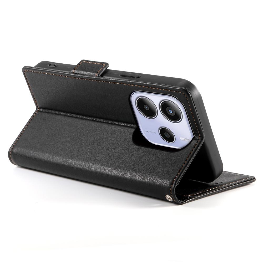 Redmi Note 14 4G Magnetic Leather Wallet Case with Card Slots, Stand Function & Full Protection