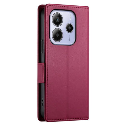 Redmi Note 14 4G Magnetic Leather Wallet Case with Card Slots, Stand Function & Full Protection