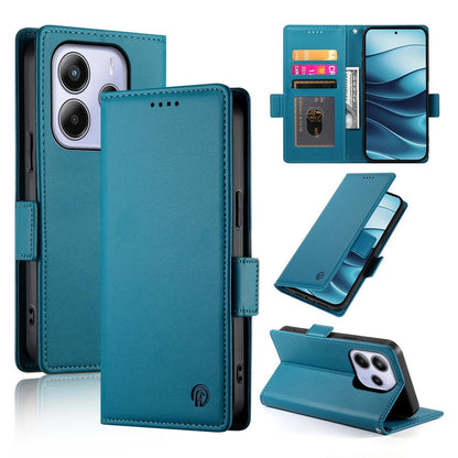 Redmi Note 14 4G Magnetic Leather Wallet Case with Card Slots, Stand Function & Full Protection