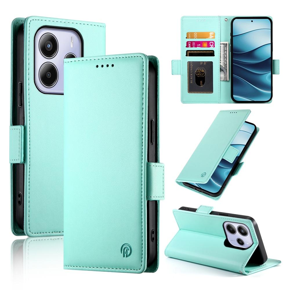 Redmi Note 14 4G Magnetic Leather Wallet Case with Card Slots, Stand Function & Full Protection