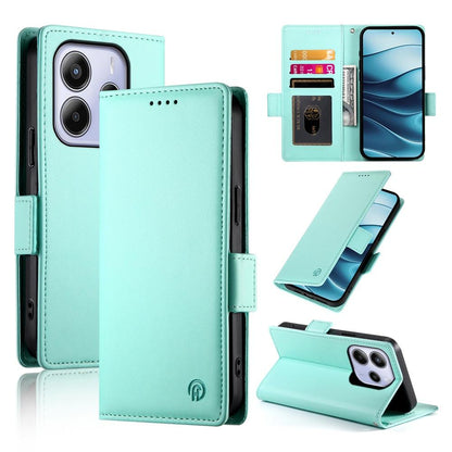 Redmi Note 14 4G Magnetic Leather Wallet Case with Card Slots, Stand Function & Full Protection