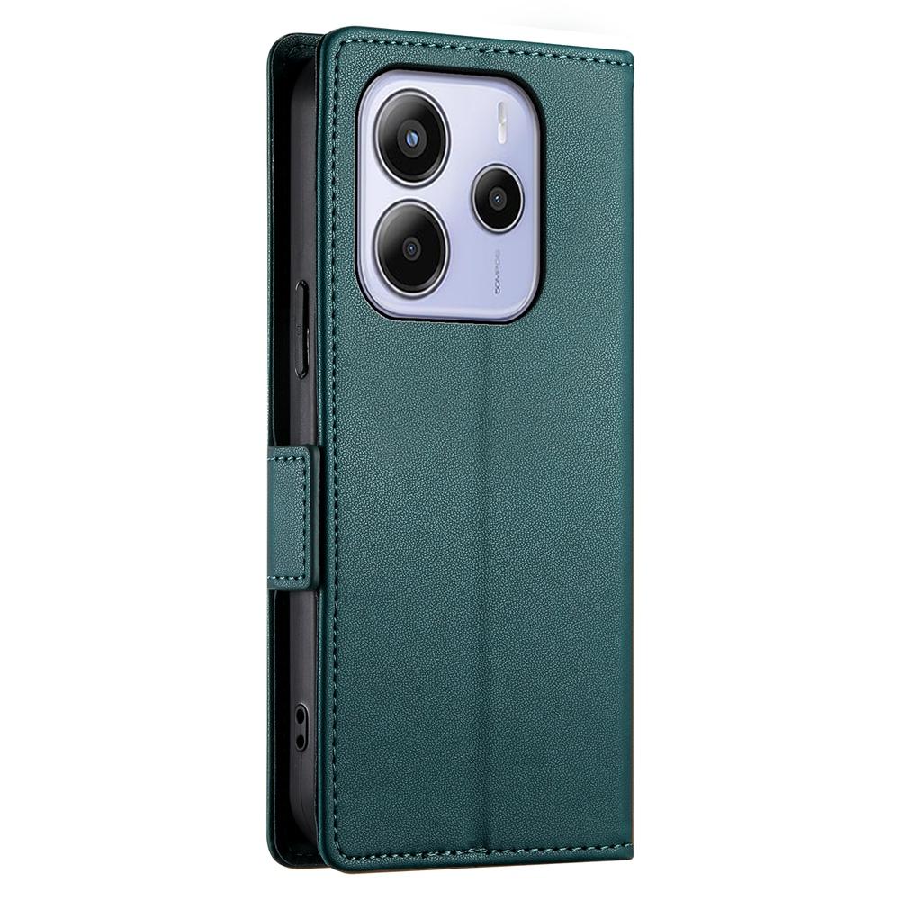 Redmi Note 14 4G Magnetic Leather Wallet Case with Card Slots, Stand Function & Full Protection
