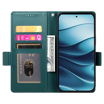Redmi Note 14 4G Magnetic Leather Wallet Case with Card Slots, Stand Function & Full Protection