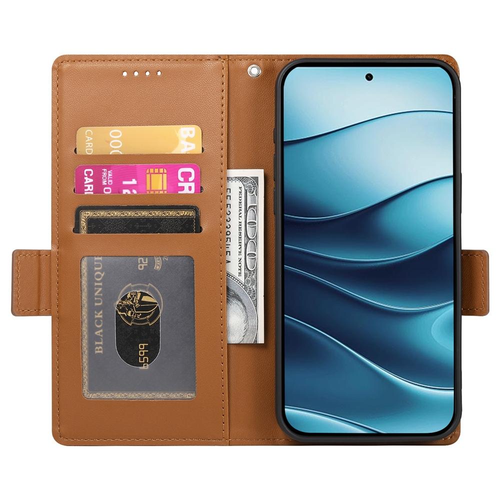 Redmi Note 14 4G Magnetic Leather Wallet Case with Card Slots, Stand Function & Full Protection