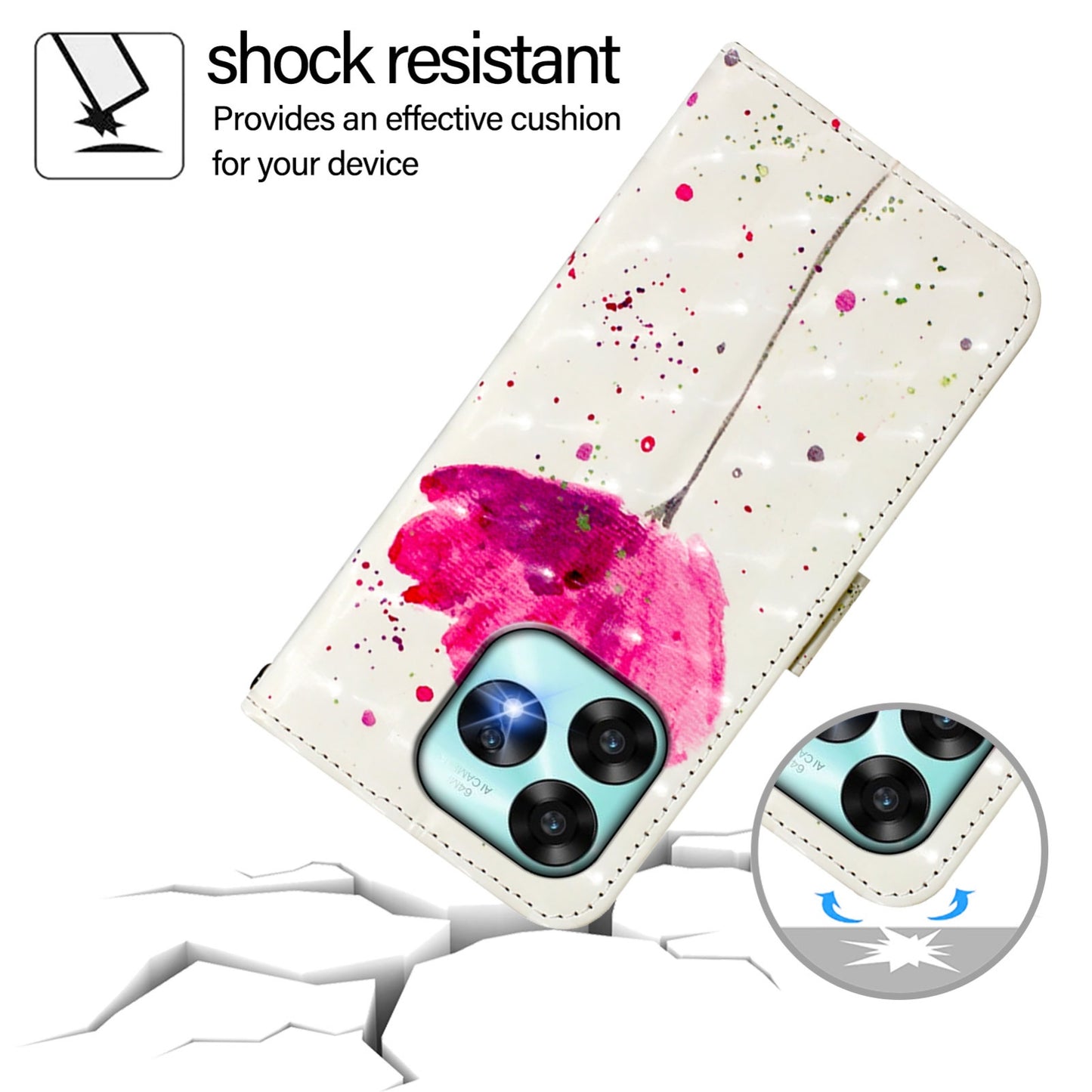 Umidigi A15T Leather Flip Phone Case with 3D Painted Design, Card Holder, Wallet & Stand Function - Durable Protection & Easy Access