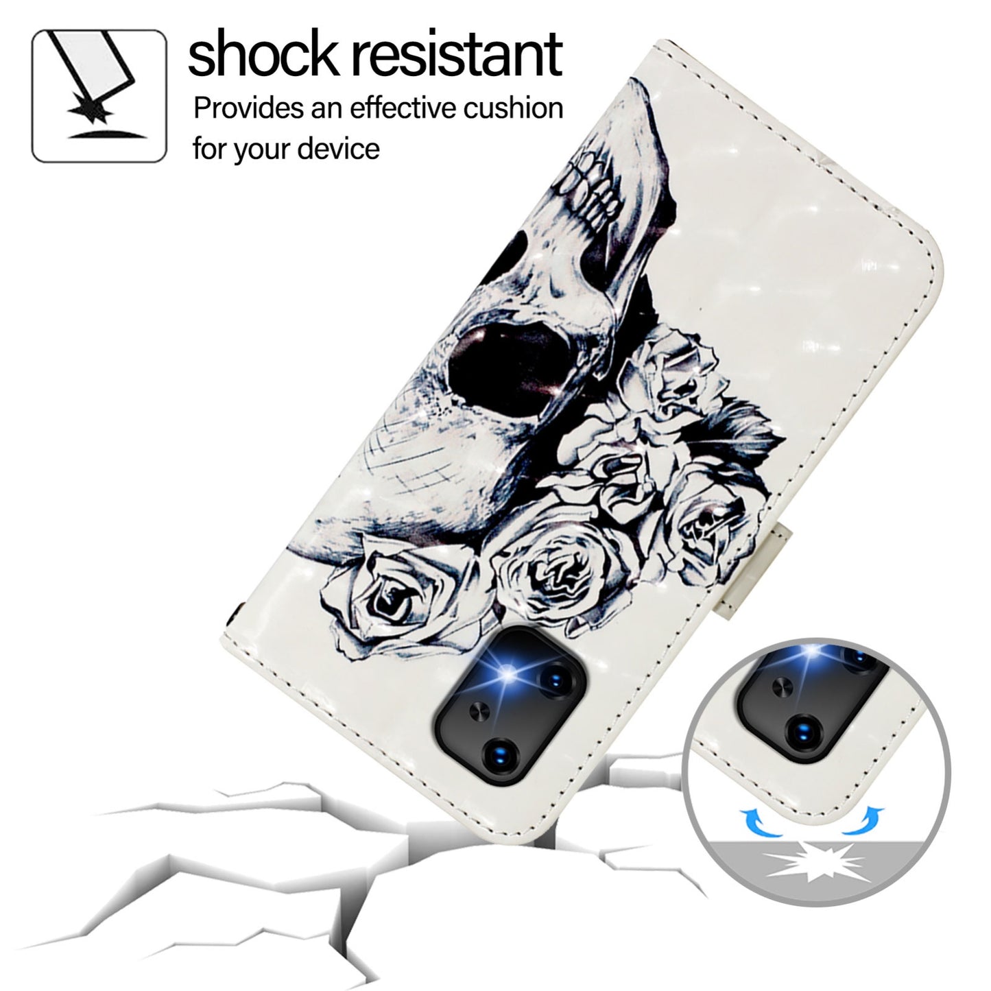 Umidigi Bison X20 Leather Flip Phone Case with 3D Painted Design, Card Holder, Wallet & Stand Function - Durable Protection & Easy Access