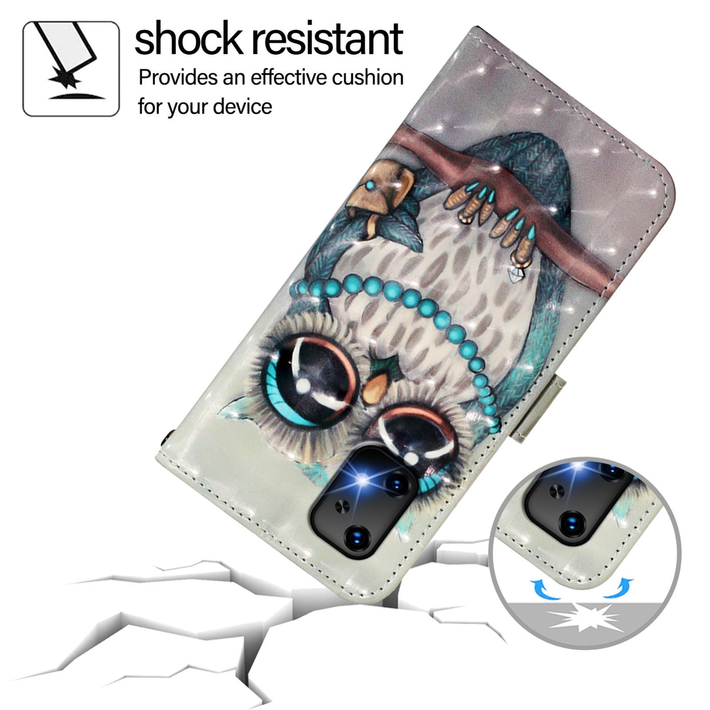 Umidigi Bison X20 Leather Flip Phone Case with 3D Painted Design, Card Holder, Wallet & Stand Function - Durable Protection & Easy Access