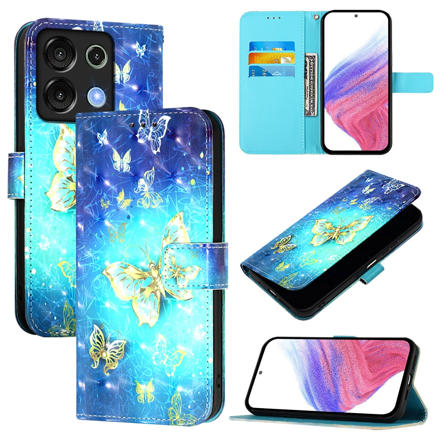 Umidigi G9 5G Leather Flip Phone Case with 3D Painted Design, Card Holder, Wallet & Stand Function - Durable Protection & Easy Access