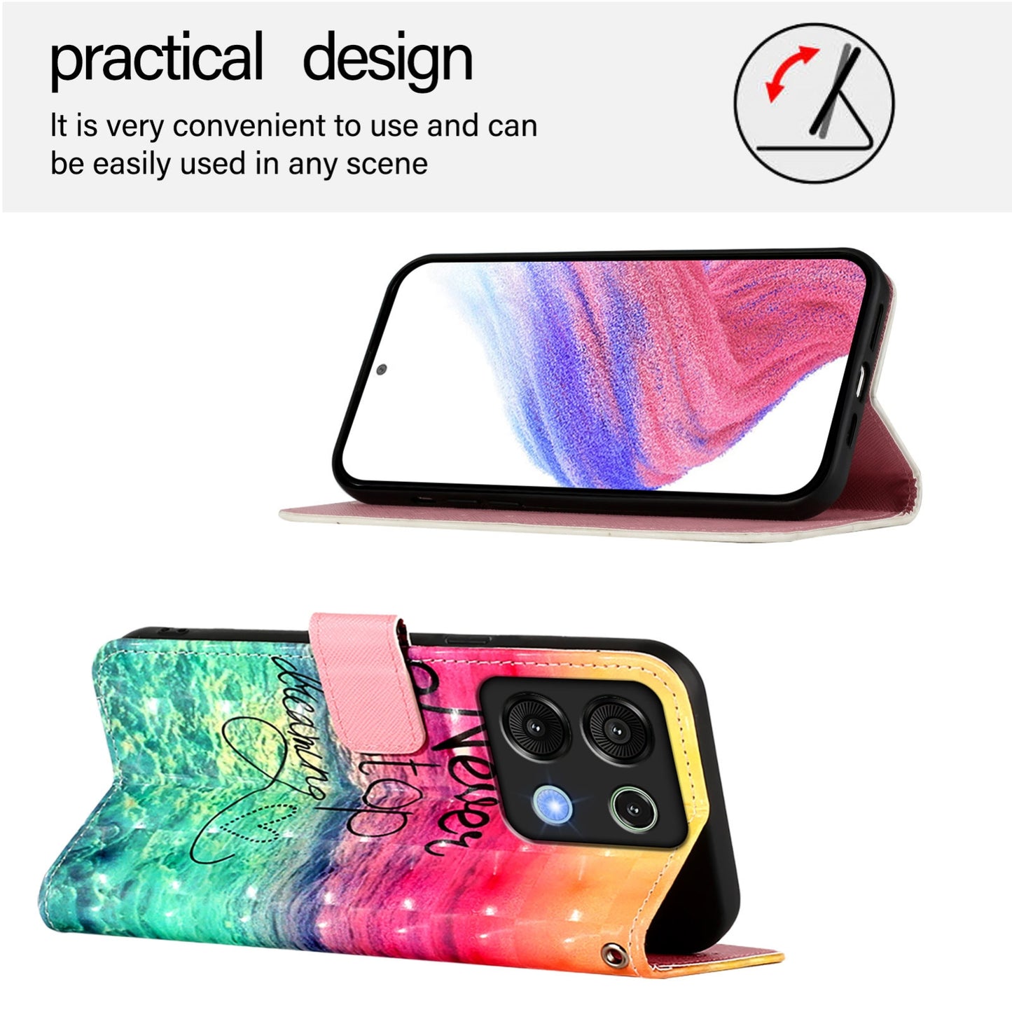 Umidigi G9 5G Leather Flip Phone Case with 3D Painted Design, Card Holder, Wallet & Stand Function - Durable Protection & Easy Access