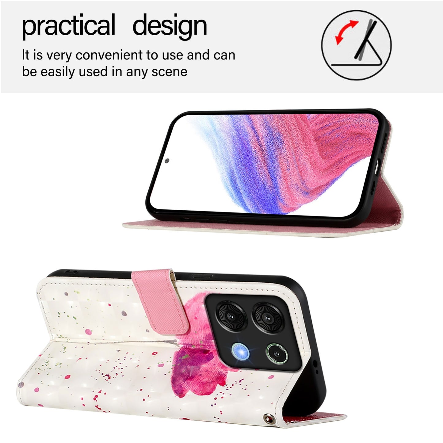 Umidigi G9 5G Leather Flip Phone Case with 3D Painted Design, Card Holder, Wallet & Stand Function - Durable Protection & Easy Access