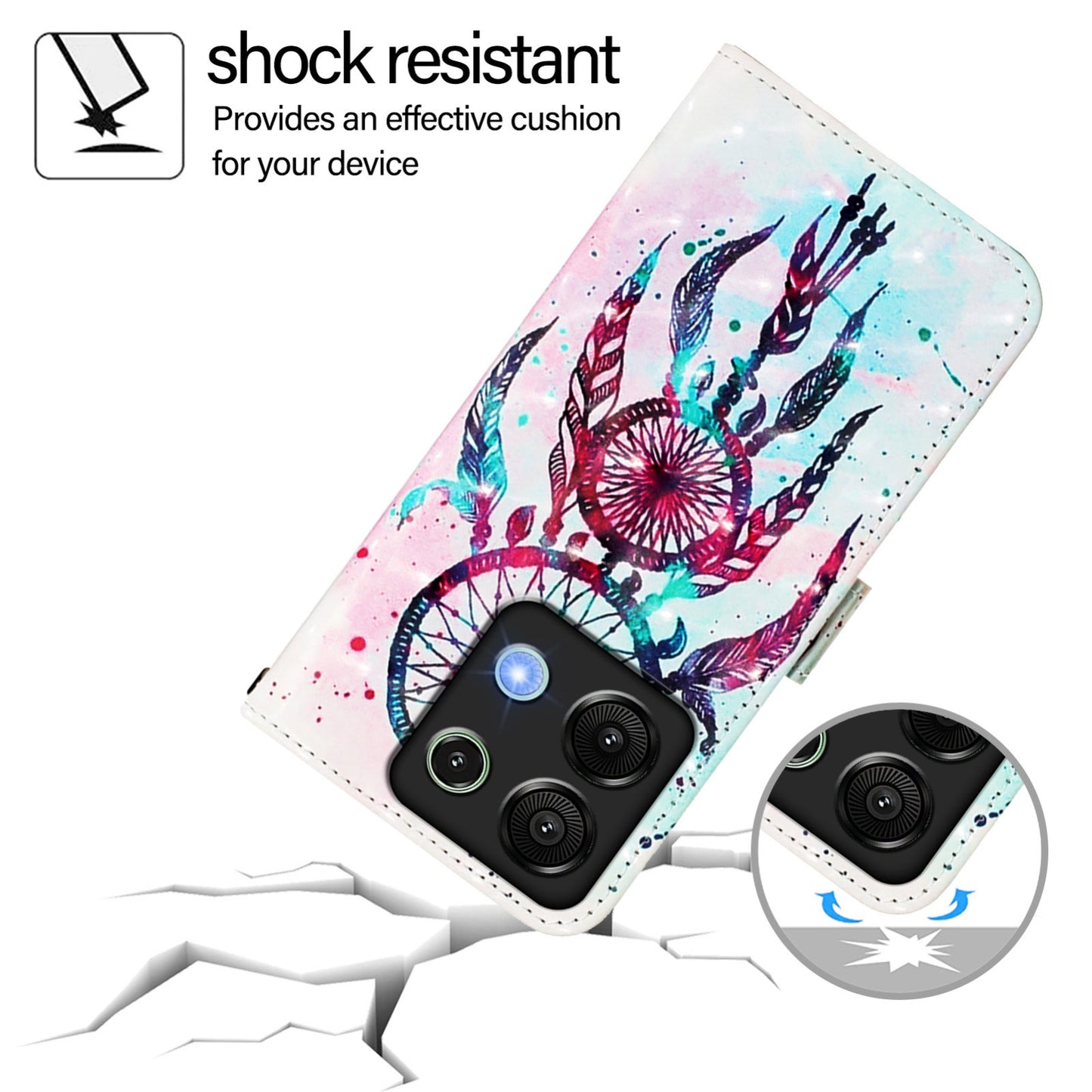 Umidigi G9 5G Leather Flip Phone Case with 3D Painted Design, Card Holder, Wallet & Stand Function - Durable Protection & Easy Access