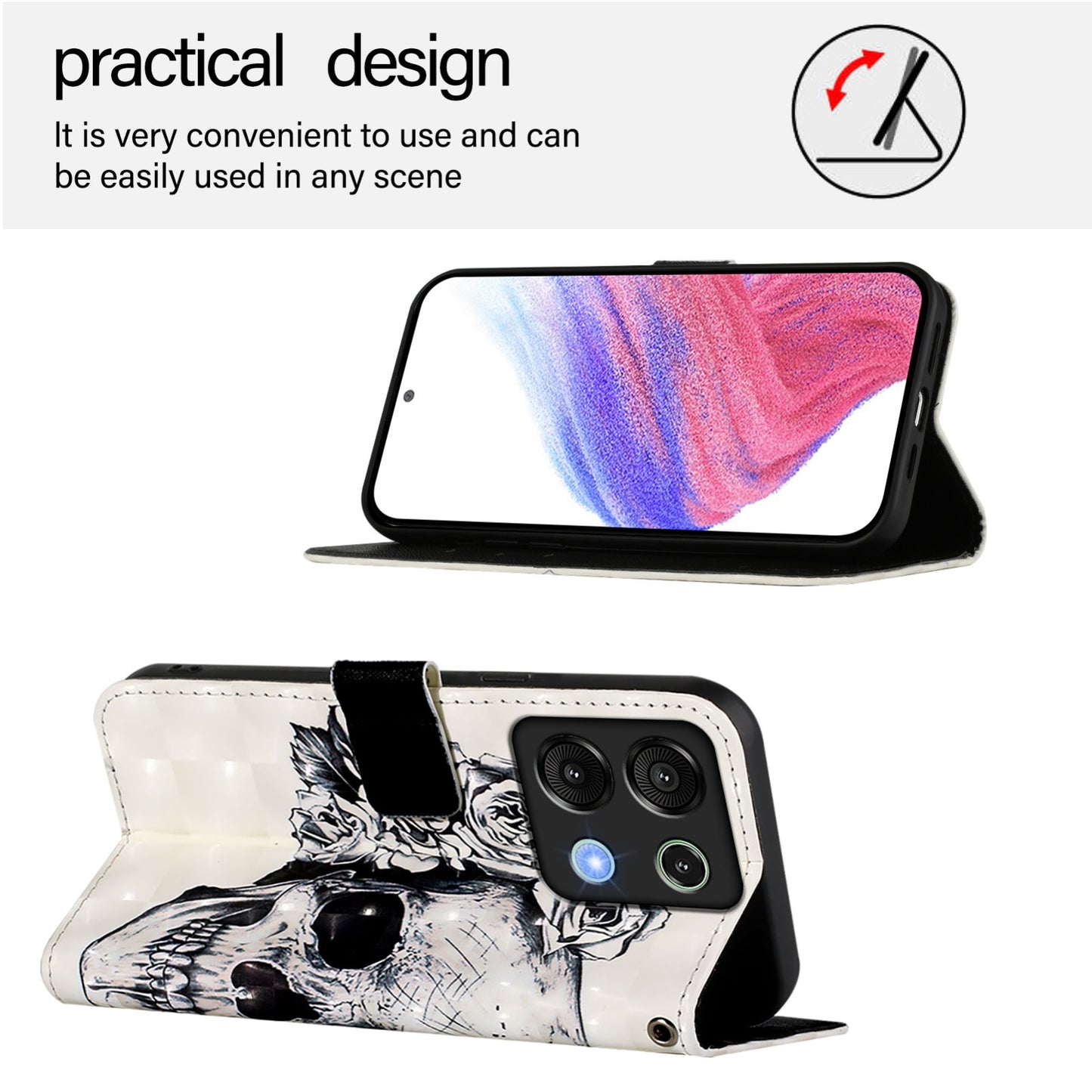 Umidigi G9 5G Leather Flip Phone Case with 3D Painted Design, Card Holder, Wallet & Stand Function - Durable Protection & Easy Access